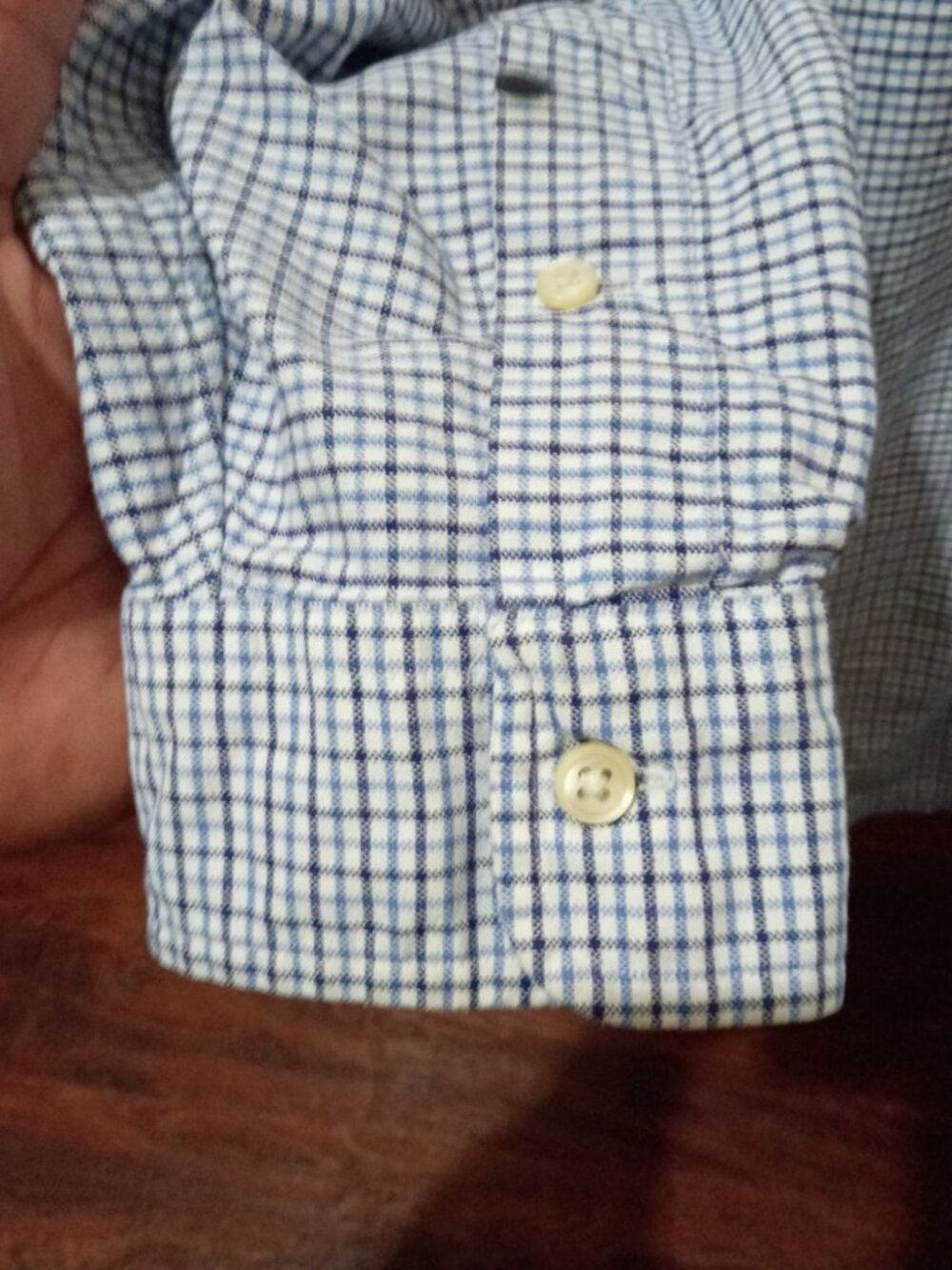 Ralph Lauren Men's Classic Fit Checkered Button Front Shirt Blue/White 3XLT - Picture 6 of 14